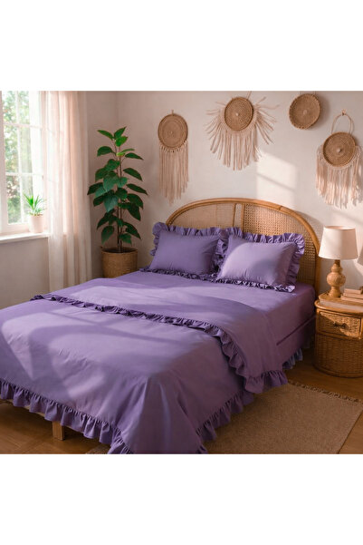 MundoLindo Set cuvertură de pilota din 4 piese din bumbac natural 100% cu vol...