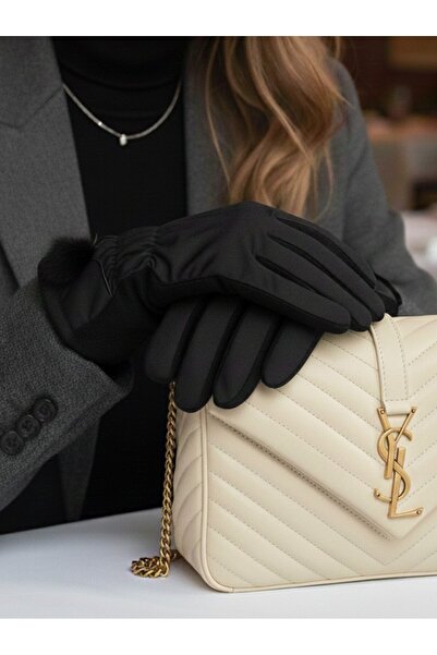 Özyıldırım Çarşı Pazar Women's Gloves+Sheepskin Inside+Polyester Outside+Resi...