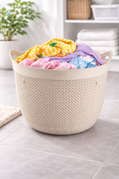 Melkan Home Στρογγυλό καλάθι ρούχων 30 λίτρων με σχέδιο σταγόνας Καλάθι ρούχω...