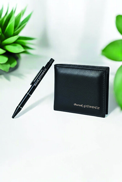 Bizle Tasarla Erkek Cüzdan, Metal Kalem Hediye Seti, Sevgiliye, Eşe, Arkadaşa...