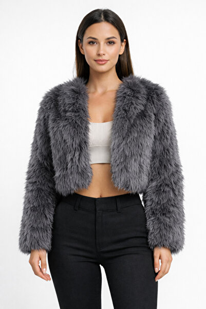 Elegance Scarf Jachetă din blană Lolita importată premium fără guler Bolero d...