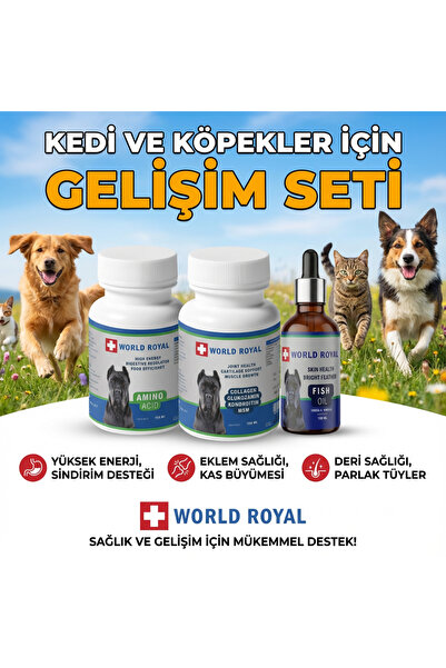 Kedi Ve Köpekler İçin Fish Oil & Amino Acid & Collagen Gelişim Seti.