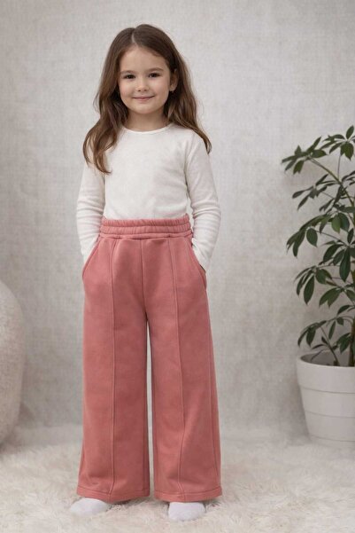 BEBEĞİME ÇORAP Kız Bebek/Çocuk Bol Paça Eşofman Altı / Üç İplik Şardonlu Kalı...