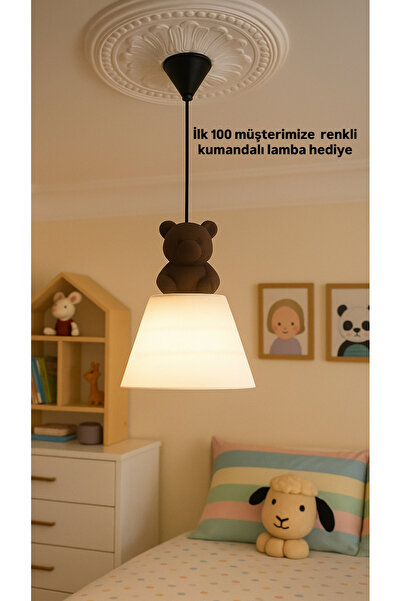 Atsutech Ayı Figürlü Çocuk Odası Sarkıt Avize | Bebek & Çocuk Odası Dekoratif...