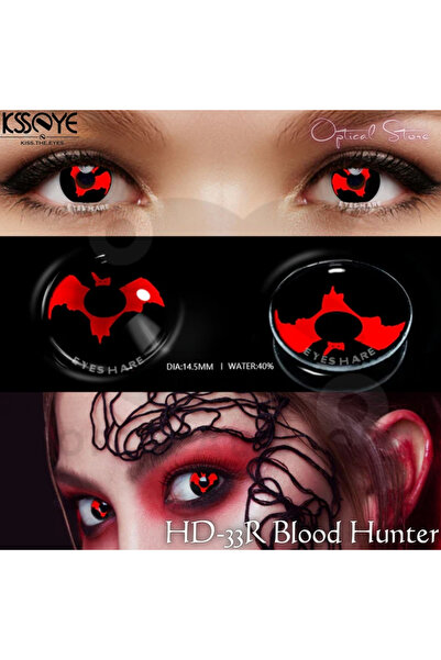 HALLOWEEN COSPLAY GÖZ LENSİ HD33 RED KIRMIZI SIYAH TONDA Kulanım suresi 1 yıllıktır.