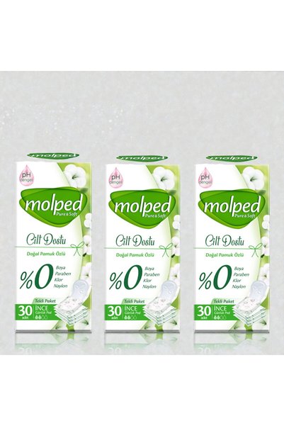 Molped Pure &Soft Daily Pad 30-Piece Bag Pack X 3 Packs