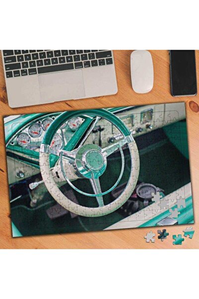 Asilmeydan Yeşil Direksiyon Araba Vintage 240 Parça Puzzle Yapboz-852239