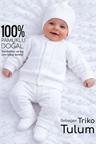 bebegen Beyaz Bebek Triko 4 lü Takım