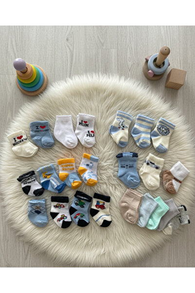 PAMBIK AYAKLAR 6'lı Yenidoğan Bebek Çorabı Seti (0-3 ay)