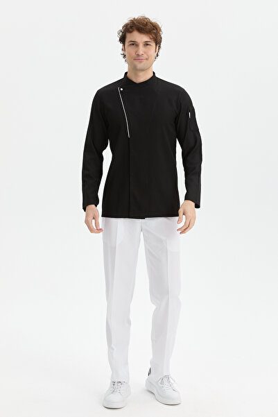 MyChef سترة الطباخ PRAQ ذات الأكمام الطويلة، زي الطباخ