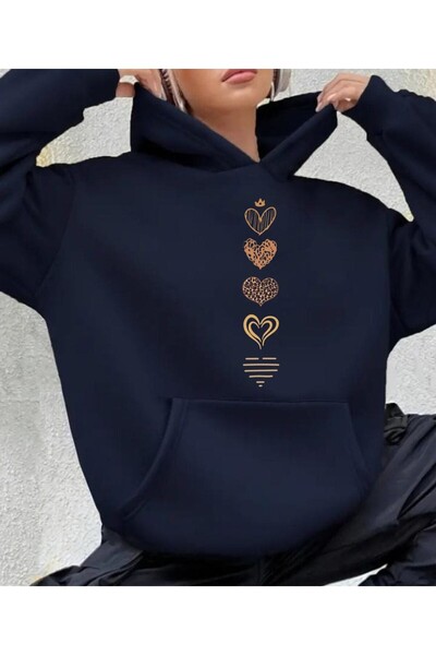 tkn your style Φούτερ με κουκούλα TAÇ KALP με σχέδιο μόδας με στάμπα, μεγάλου...