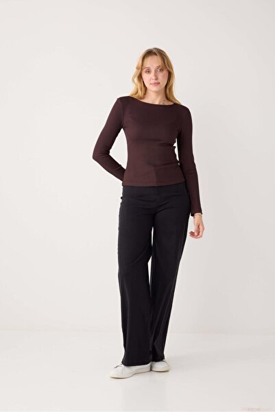 Jimmy Key Блуза с дълъг ръкав, лодка деколте и тясна кройка от Bitter Coffee