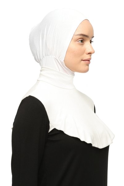 Altobeh Guler simplu pentru gâtul cu gâtul cu gâtul hijab din bumbac pieptănat - Ecru