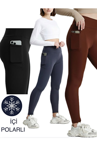 glanour Women's Fleece-Lined Black Brown Anthracite High Waist t Shaping / Sc...