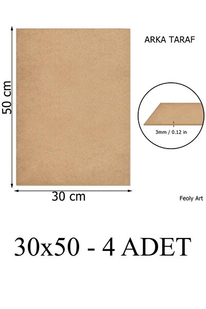 Feoly Art 3 mm 30x50 MDF Plaka (4 ADET) - Hobi, Maket, Ahşap El Sanatları İçi...
