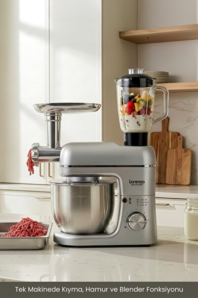 Lorenzo Multichef Stand Mixer 3in1 Hamur Yoğurma Blender Et Kıyma Makinesi