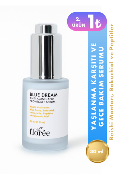 Floree Organics Blue Dream Serum - Yaşlanma Karşıtı Ve Gece Serumu, Reishi Ma...