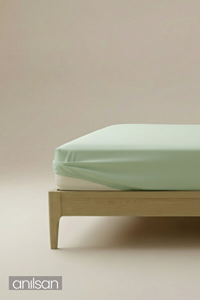Anılsan Camelia Single/Double Size Flat Ranforce Fitted Sheet - Mint Green 10...