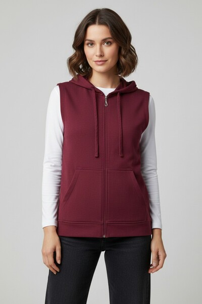 Syla Studio Gaul Women's Zero Sleeve Hooded Cardigan and Long Sleeve T-Shirt Set