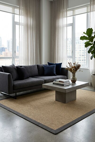 Toronto M208 Pile Dustproof Coarse Knot Imported Sisal Carpet With Easy Clean Mesh Texture