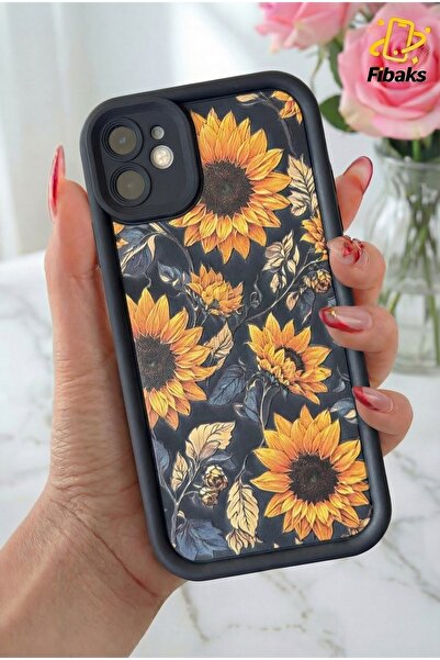 Fibaks حافظة آيفون 11 ناعمة الملمس بنمط زهرة الشمس مع حماية للكاميرا من السيل...