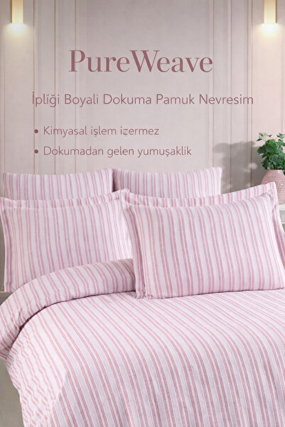 NazeninHome Pureweave Yarn-Dyed Natural Knitted Woven Bedding Set Double Size...