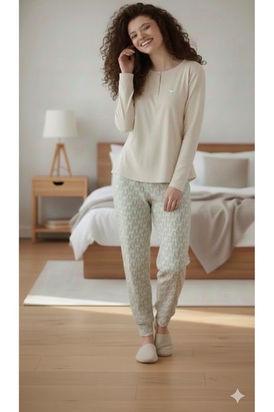 İpek Дамски комплект пижама с дълъг ръкав за зимата