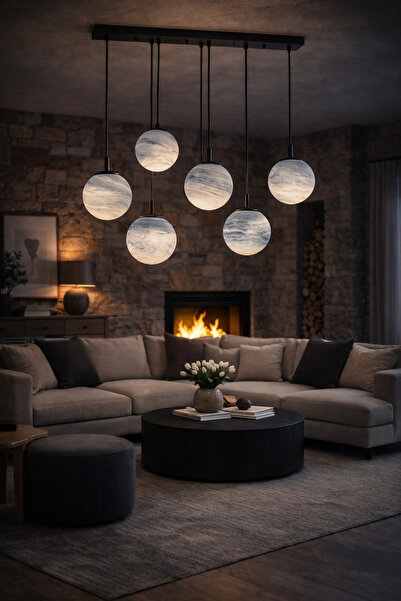 Apliqa Lustra HubRom, EFSER 4110-05-BL 76x85 cm 5xE27-60W Negru