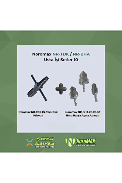Noromax Boru Havşa Aparatı ve Ters/Düz Kılavuz Boru Tamir Seti