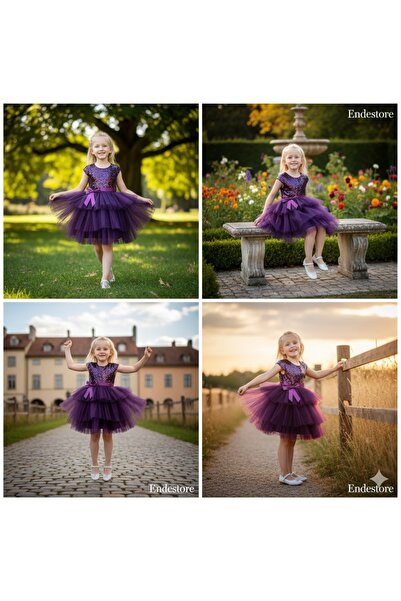 ENDESTORE Kız Çocuk Tüllü Abiye Parti Ve Doğum Günü Elbisesi