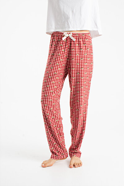 Ecrou Women's Burgundy Teddy Bear Suede Single Pajama Bottom