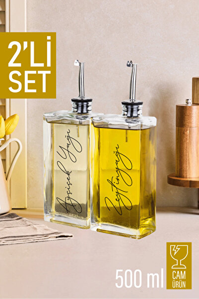 Trend Maison Glass Oil Bottle Vinegar Bottle Kitchen Bottle Set Leakproof Sta...