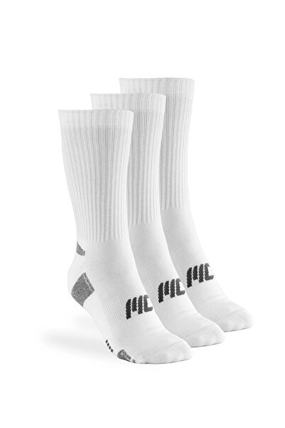MUSCLECLOTH Stay Fresh Uzun Çorap 3'Lü Paket Beyaz