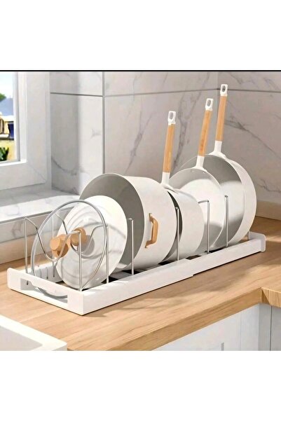 Generic منظم الأواني والمقالي، حامل غطاء وعاء قابل للتمدد بسبع طبقات، مقاس 56...