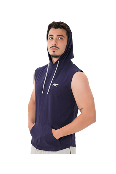 MUSCLECLOTH Training Kapüşonlu Kolsuz T-Shirt Lacivert