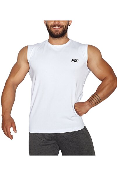 MUSCLECLOTH Training Kolsuz T-Shirt Beyaz