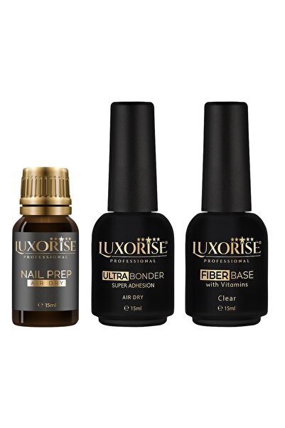 LUXORISE Set Nail Prep, Ultra Bonder, Bază de Fibre cu Vitamine, 15ml