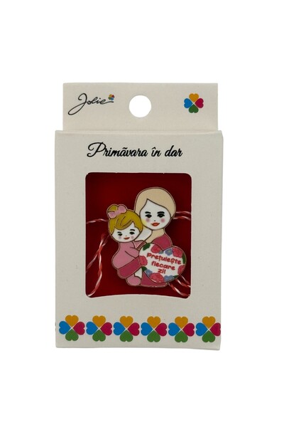 Flippy Martisor Small Brooch in Box, Brooch Size 2.5-3 cm, Metal Material, Mo...