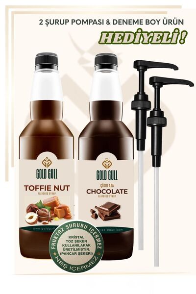 gold gull Çikolata &Toffee Nut Aromalı Kahve & Meyve Şurubu 2 x 700 ml.