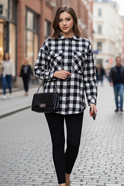 Cotpark Set cămașă din bumbac pentru femei Lumberjack cu colanți 22003