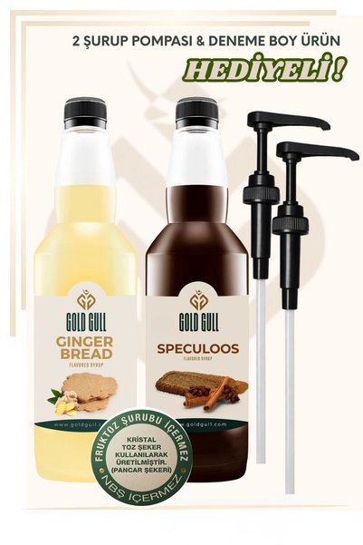gold gull Speculoos & Ginger Bread Aromalı Kahve & Meyve Şurubu 2 x 700 ml.