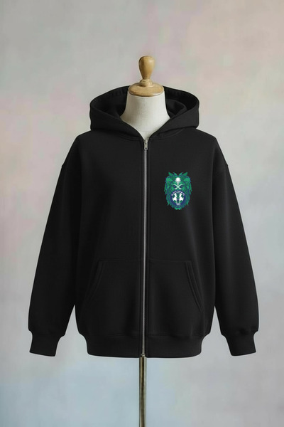 Vordevia سترة نادي الأهلي السعودي مطبوع ذات قصة فضفاضة سحابات