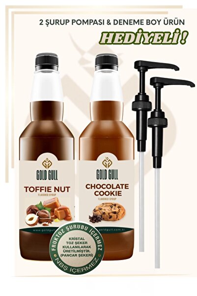 gold gull Toffee Nut & Çikolatalı Kurabiye Aromalı Kahve & Meyve Şurubu 2 x 7...