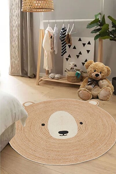 Decomia Home Dijital Kaymaz Yıkanabilir Hasır Gör. Sevimli Ayı Modern Çocuk H...