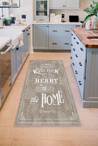 Decomia Home Dijital Baskılı Kaymaz Taban Yıkanabilir Kitchen home Yazılı Kah...
