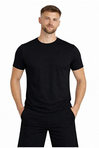 AXXEL Tricou negru cu mânecă scurtă pentru bărbați-d405