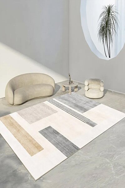 Decomia Home Covor digital anti-alunecare, lavabil, modern, pătrat, pentru li...