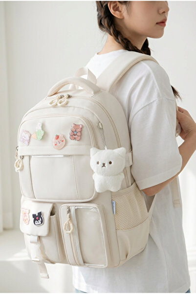 Roomys Kawaii Plus Yeni Sezon Üst Kalite Kore Tipi Aksesuarlı Sırt Çantası Ok...