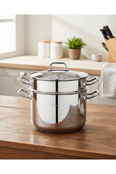 Sofram Atlas Steel Turkish Steamer with Glass Lid, 18cm