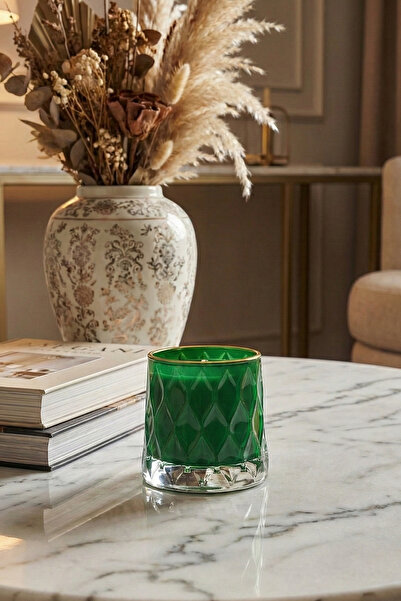 THE GROOVE Paçuli Kokulu 8 x 9 cm Dekoratif Kokulu Cam Mum Elle